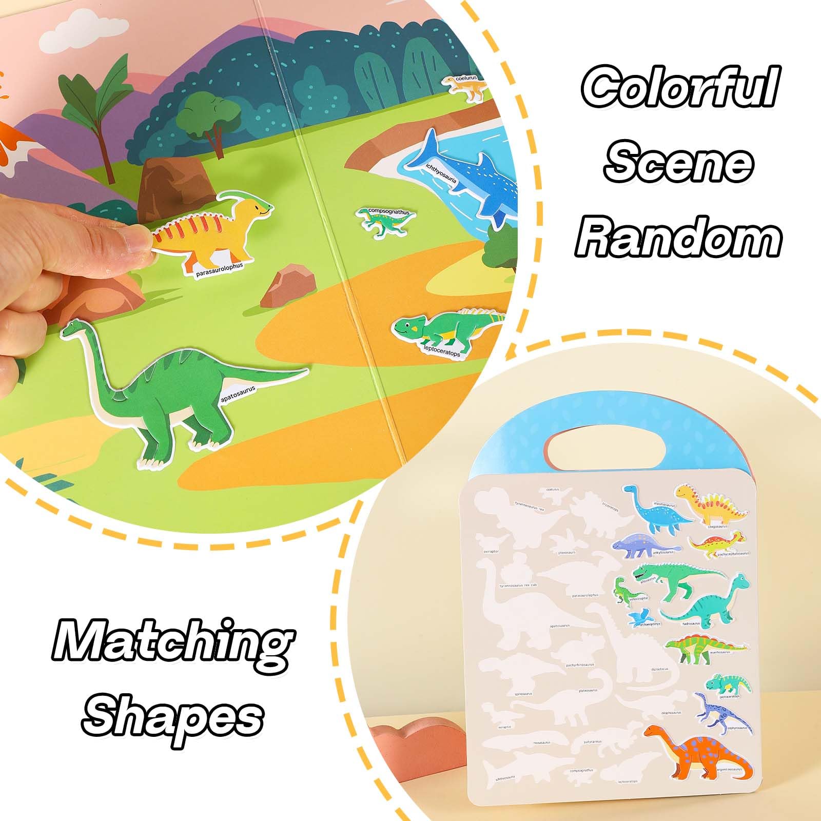 iGetooy 4 Sets Puffy Sticker Books for Toddlers – 122 Reusable 3D Stickers with Travel Handle