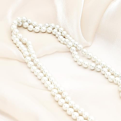 iHUFeather 1920s Flapper Set with Headband, Beaded Necklaces, Earrings & Gloves for Women