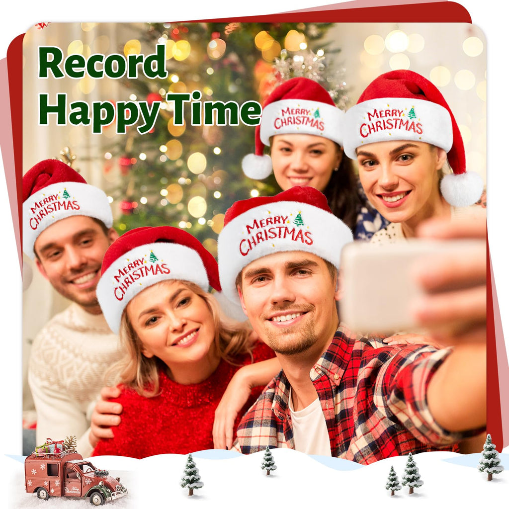 Iioscre Classic Santa Hat for Adults – Unisex Velvet, Plush, and Faux Fur Christmas Hat, Red, 32x40cm