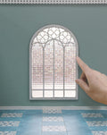 iLAND 1:12 Scale Wooden Dollhouse Window Kit - Arched Frame with PVC Grid Film