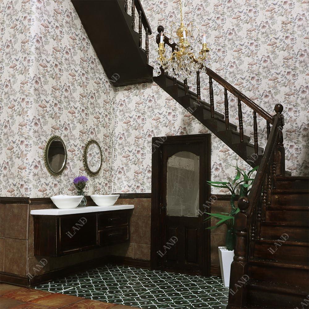iLAND Forest Whisper Dollhouse Wallpaper - 39 x 15.7 inch, 1:12 or 1:6 Scale