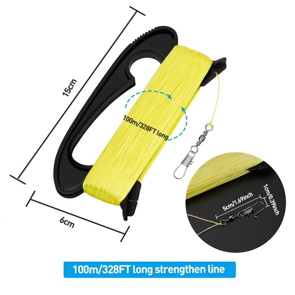 IMAGE Kite Spool Handle, 100m/328ft High-Strength Nylon String with Quick Connect Clip