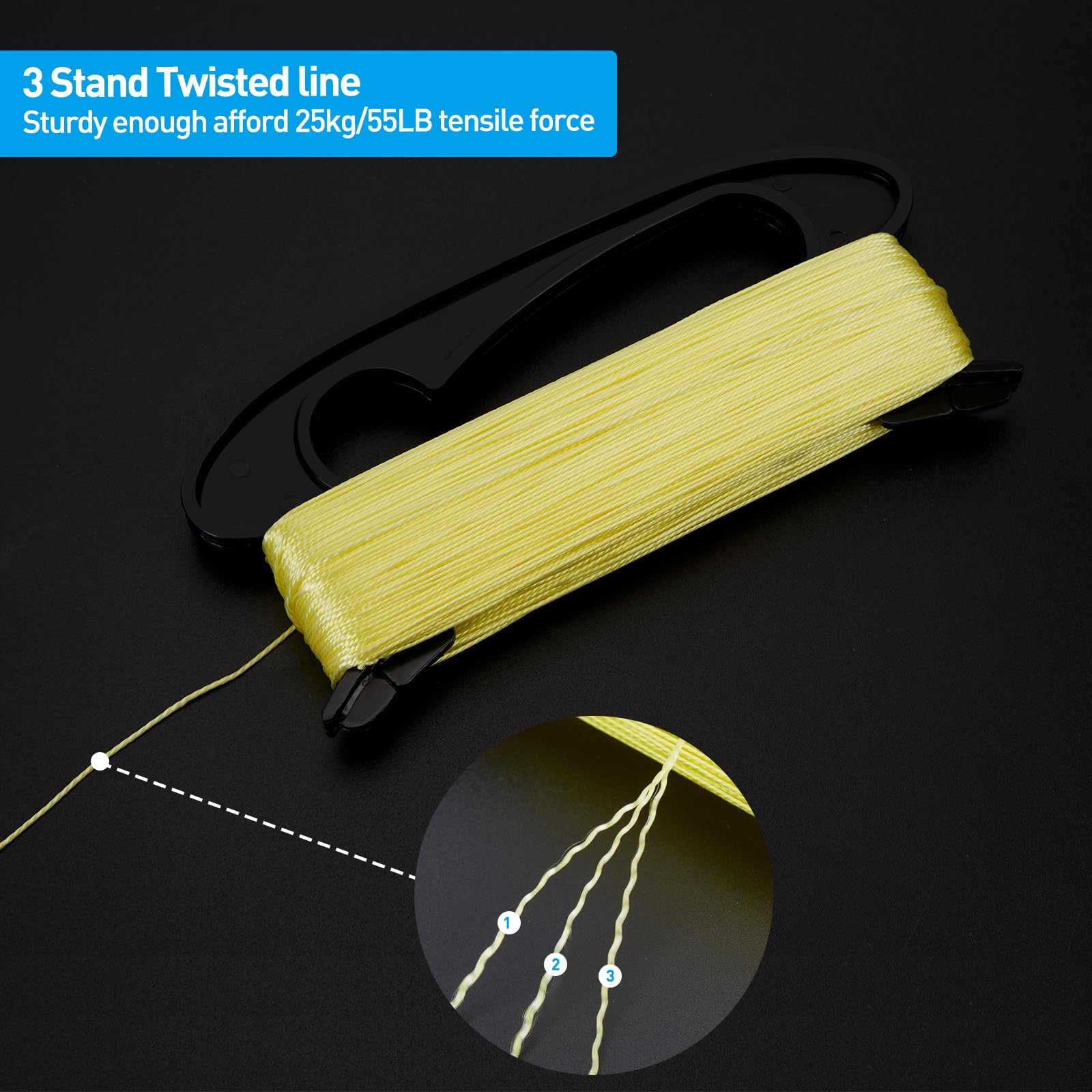 IMAGE Kite Spool Handle, 100m/328ft High-Strength Nylon String with Quick Connect Clip