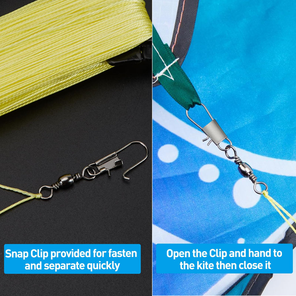 IMAGE Kite Spool Handle, 100m/328ft High-Strength Nylon String with Quick Connect Clip