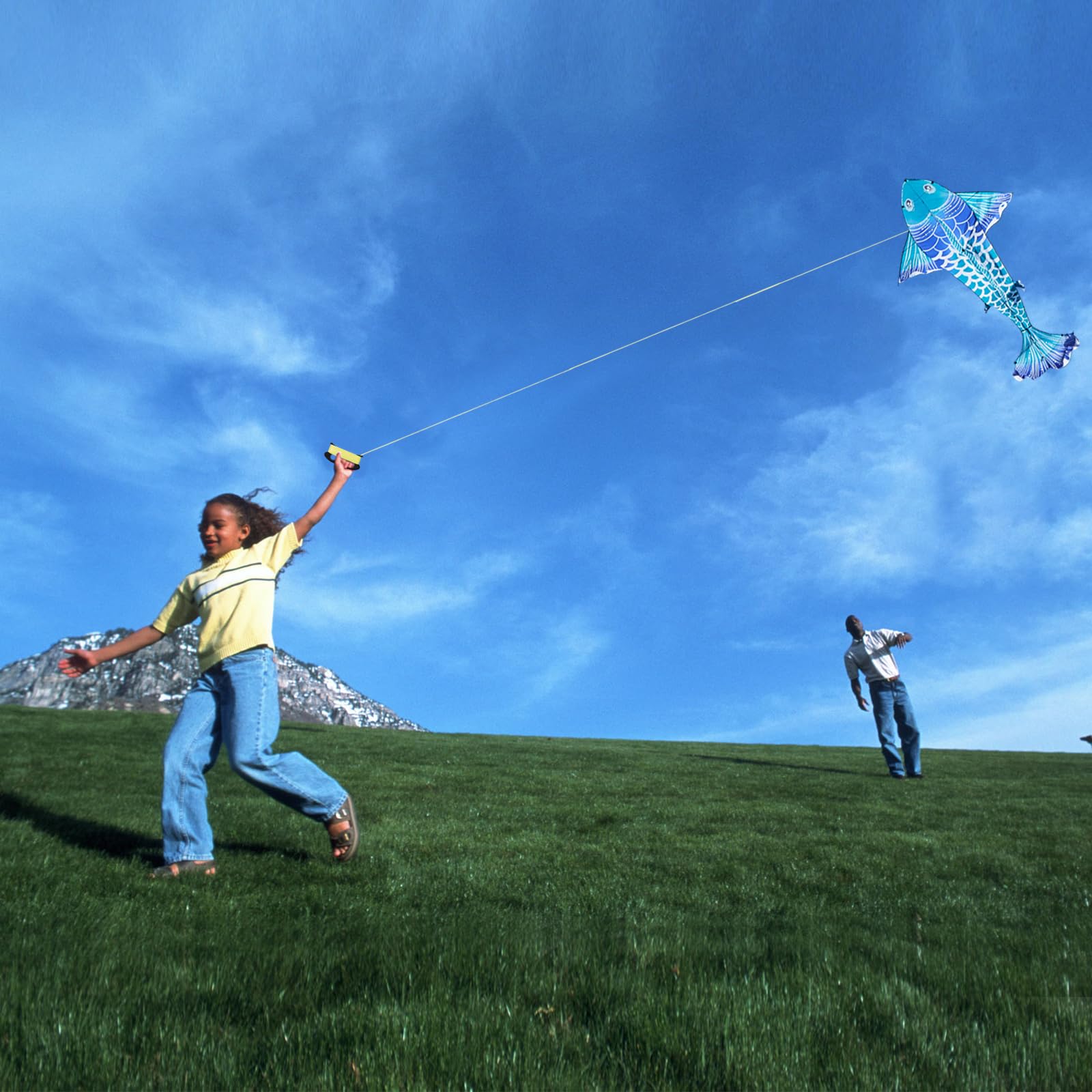 IMAGE Kite Spool Handle, 100m/328ft High-Strength Nylon String with Quick Connect Clip