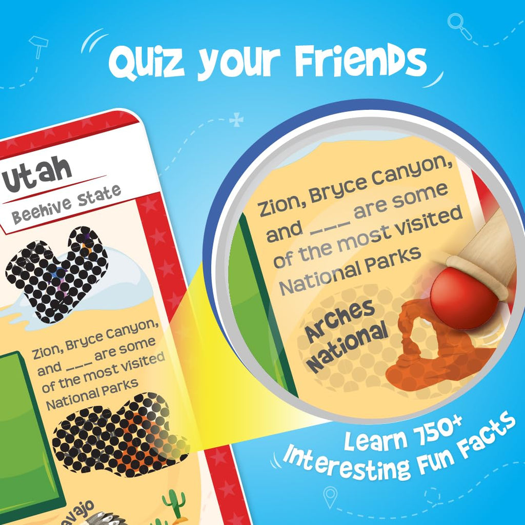 Imagimake Mapology USA Flash Cards: 52 Cards + Super Swiper – Learn US States, Capitals & Flags | Ages 8-12
