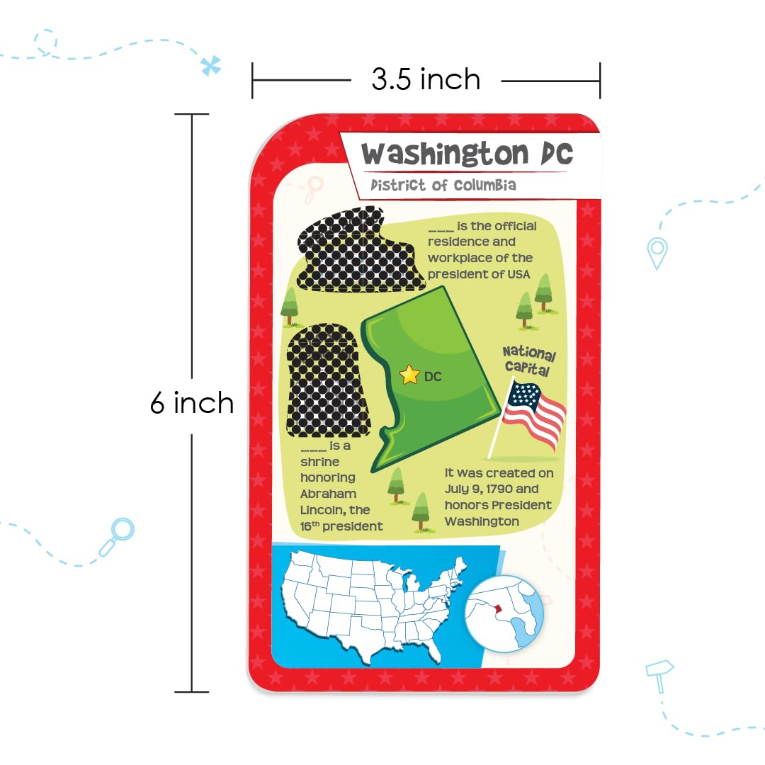 Imagimake Mapology USA Flash Cards: 52 Cards + Super Swiper – Learn US States, Capitals & Flags | Ages 8-12