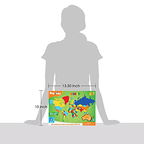 Imagimake Mapology World Map Puzzle – 65 Country Pieces for Kids 4+