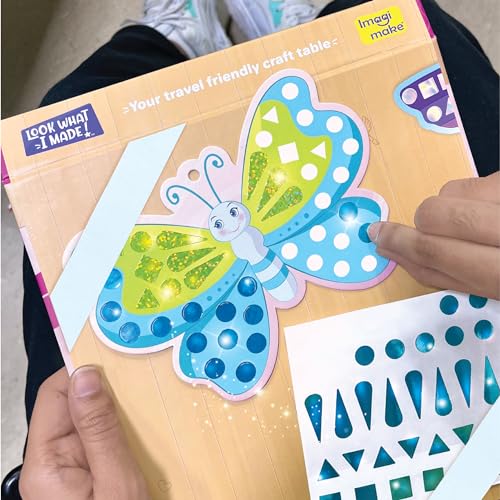 Imagimake Mirror Mosaic Butterfly & Peacock – 450+ Stickers, 5 Templates, Mess-Free Craft for Ages 3-7