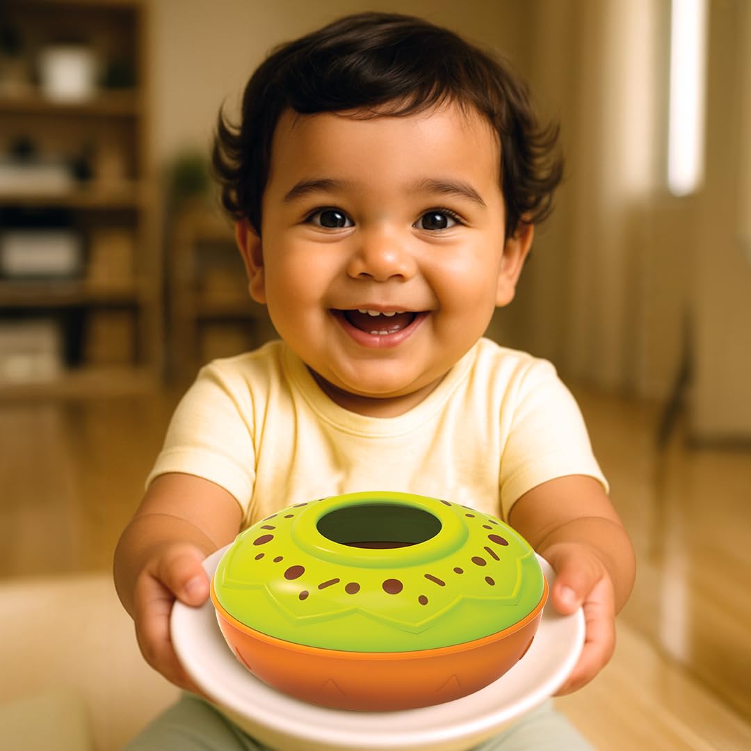 Imagimake Nesting Doughnuts - 5 Stacking Toddler Pots for Pretend Play & Learning - 12+ Months