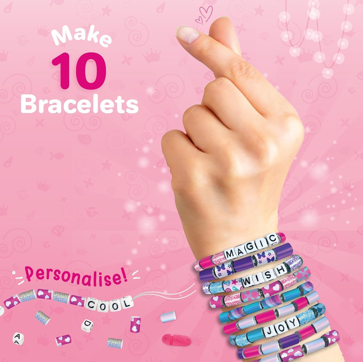 Imagimake Spin n Pop Bracelet Making Kit – DIY Friendship Bracelets for Ages 8-12, Makes 10 Bracelets with Electric Bead Maker