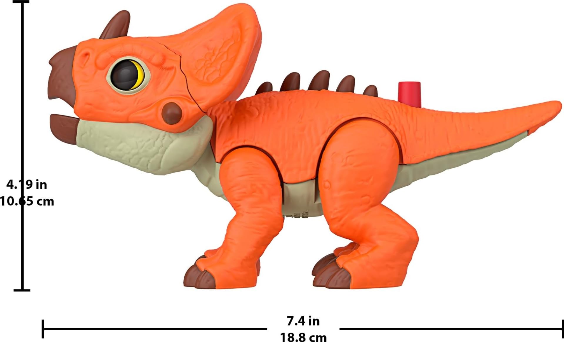 Imaginext Jurassic World Aquilops Dinosaur Action Figure – 7.75-Inch with Head Ram & Growing Spikes