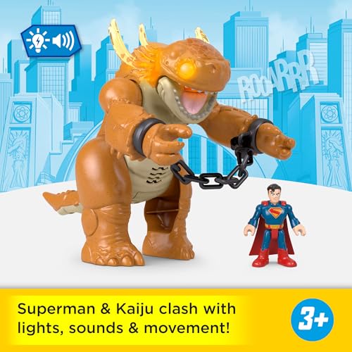 Imaginext Superman vs Kaiju Action Figure Playset with Lights & Sounds for Kids 3+