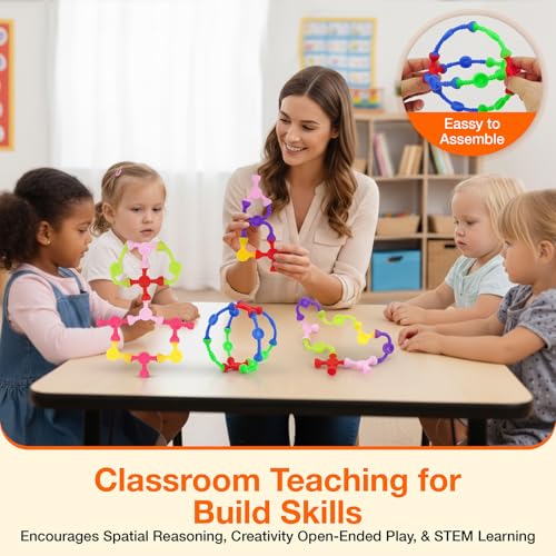 Imdroi 50-Piece Silicone Building Set – STEM Sensory Toys for Toddlers 3+