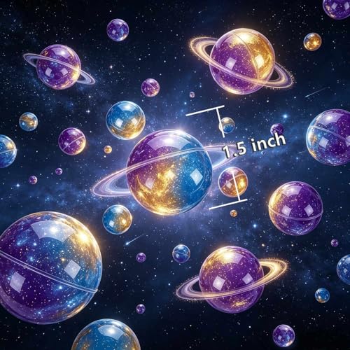 iMelitoy Galaxy Slime Balls 24-Pack: Non-Sticky, Stretchy, Mess-Free Starry Slime Party Favors for Kids and Adults