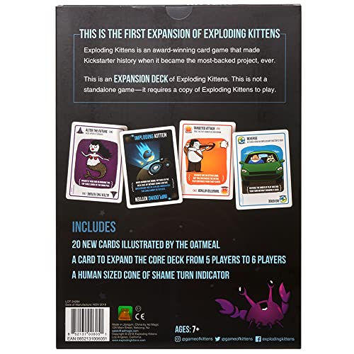 Imploding Kittens Expansion Set – 20 New Cards & Cone of Shame for Exploding Kittens