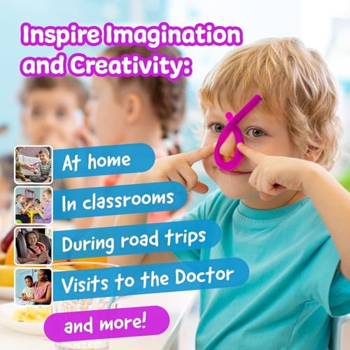 IMPREASA Monkey Noodles Fidget Toys - 5 Pack Stretchy Sensory Strings for Focus and Calm