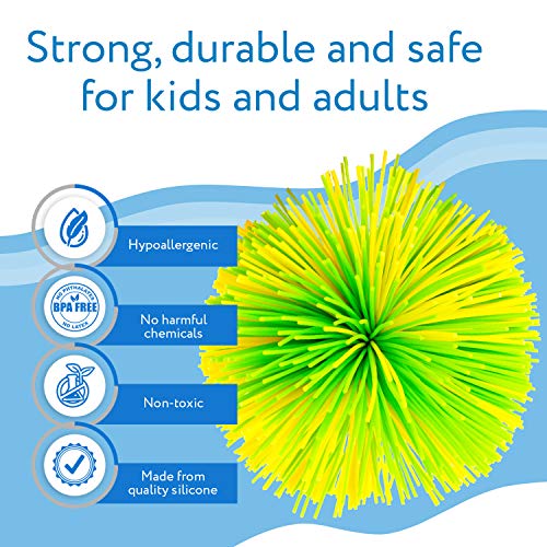 IMPRESA Monkey Stringy Balls 3-Pack: Silicone Stress Balls with Strings for Fidgeting and Sensory Play