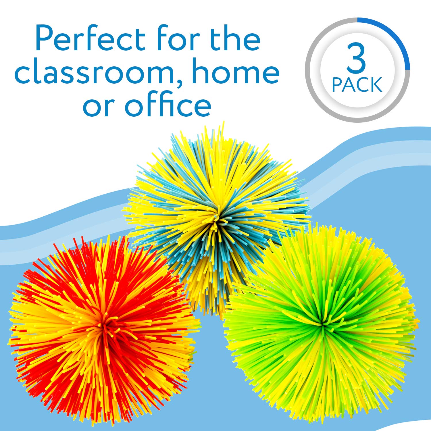 IMPRESA Monkey Stringy Balls 3-Pack: Silicone Stress Balls with Strings for Fidgeting and Sensory Play