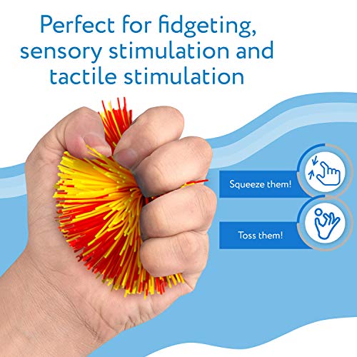 IMPRESA Monkey Stringy Balls 3-Pack: Silicone Stress Balls with Strings for Fidgeting and Sensory Play