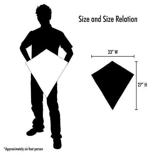 In the Breeze 27" Rainbow Arch Diamond Kite - 23" Wide, Ripstop Fabric, Fiberglass Frame, 3 Tails, Line & Bag Included