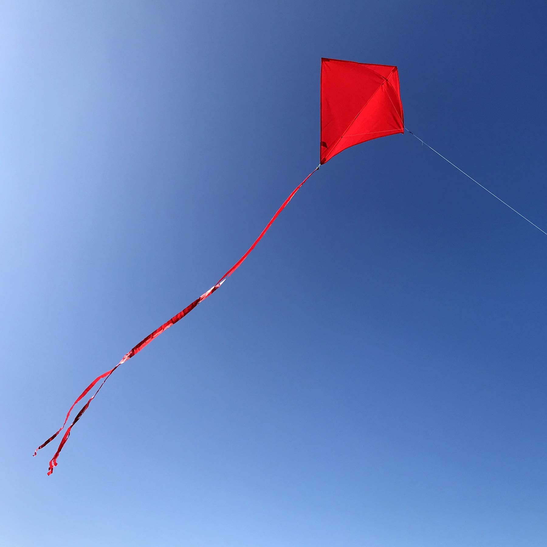 In the Breeze 30 Inch Diamond Kite – Solid Red Cherry, Easy Flying with Tails and Line