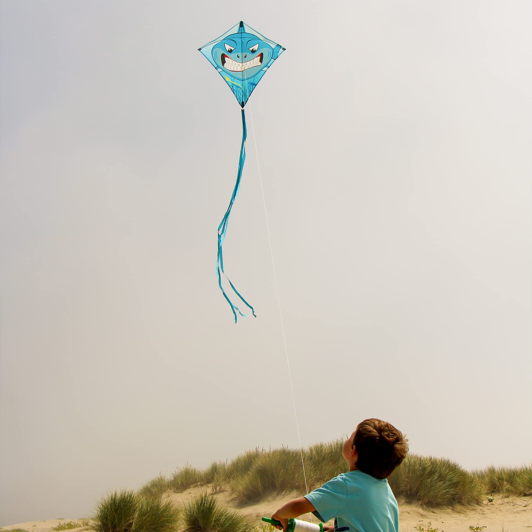 In the Breeze 30-Inch Shark Diamond Kite – Colorful, Easy-Flying Outdoor Kite for Kids & Beginners