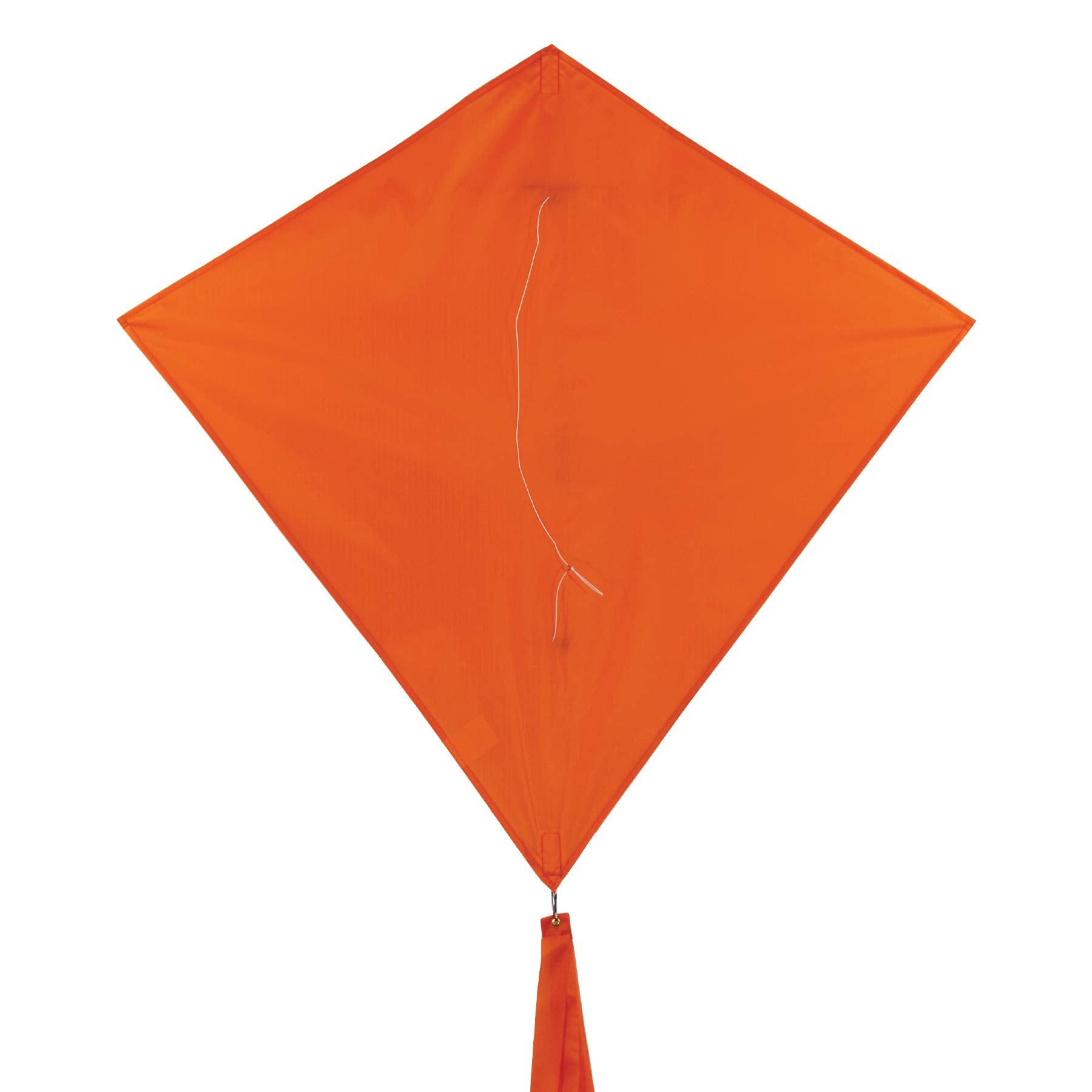 In the Breeze 30" Tangerine Diamond Kite – Solid Orange Ripstop Kite with Tails