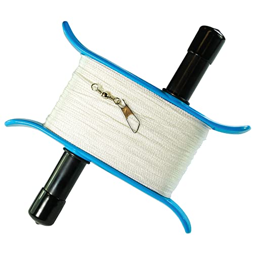 In the Breeze 3448 Breezy Winder – 50lb x 500' Twisted Kite Line with Attached Clip, Aqua
