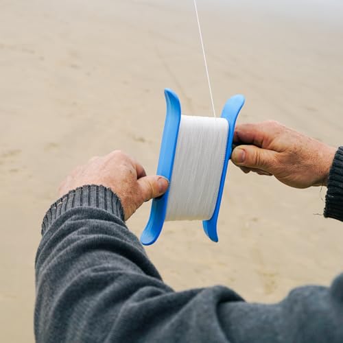 In the Breeze 3448 Breezy Winder – 50lb x 500' Twisted Kite Line with Attached Clip, Aqua