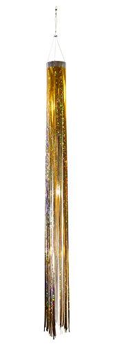 In the Breeze Gold Holographic Mylar Windsock – 4 x 51 Inch Reflective Decoration and Bird Repellent
