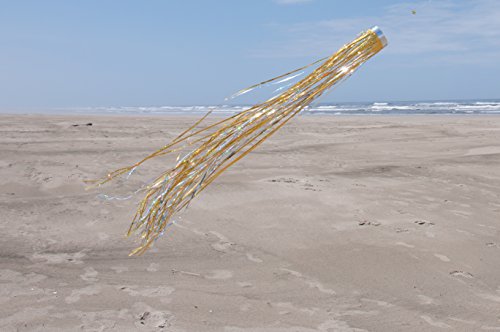 In the Breeze Gold Holographic Mylar Windsock – 4 x 51 Inch Reflective Decoration and Bird Repellent