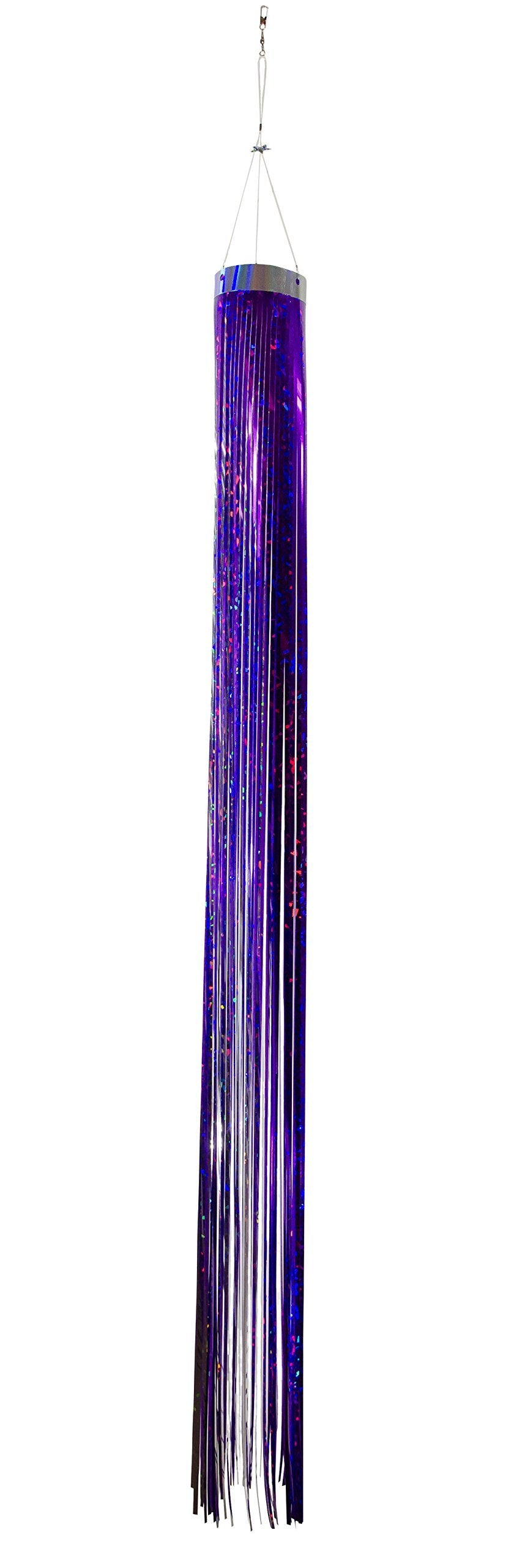 In the Breeze Purple Holographic Mylar Windsock – 51" Long, Weather-Resistant Garden Deterrent