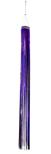 In the Breeze Purple Holographic Mylar Windsock – 51" Long, Weather-Resistant Garden Deterrent