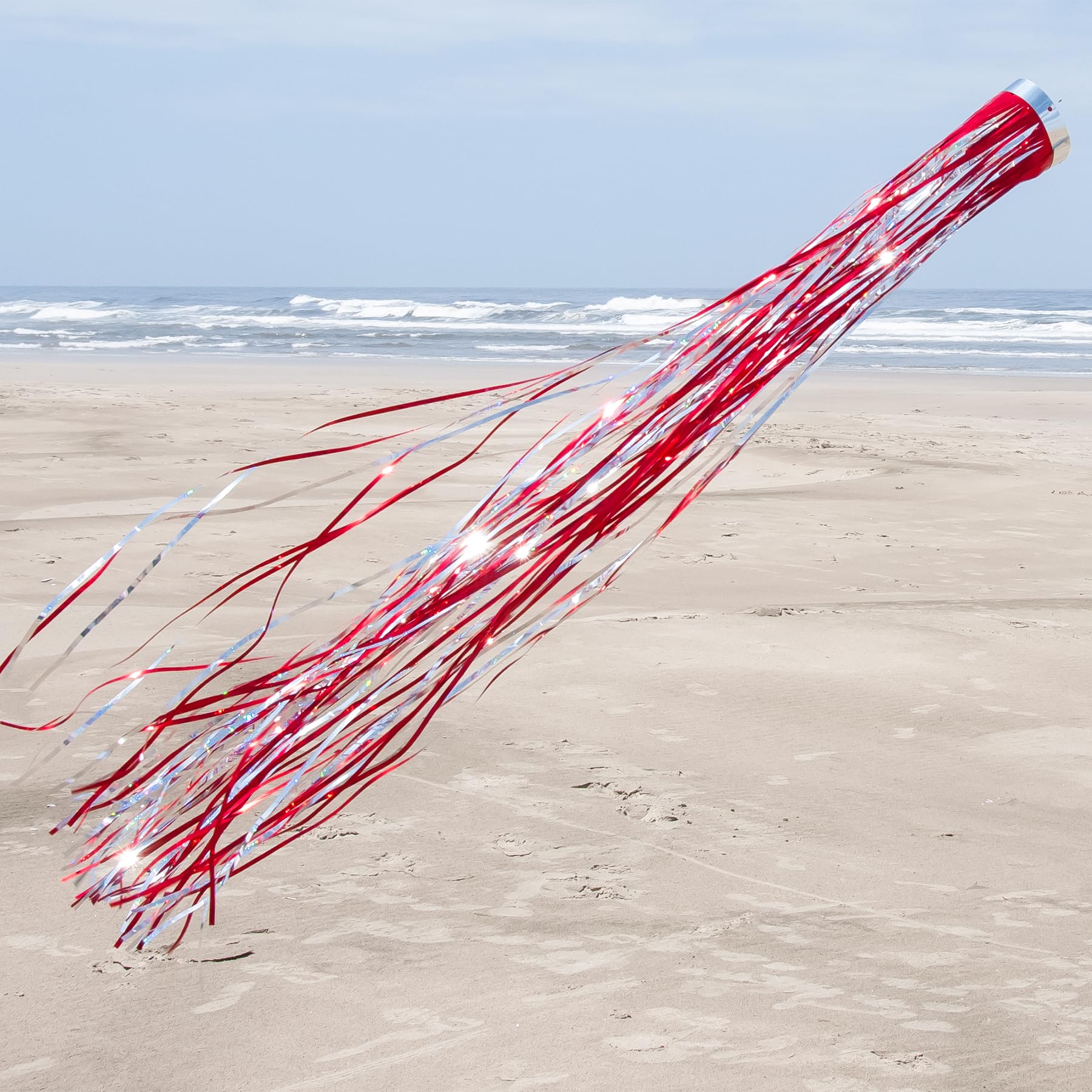 In the Breeze Red Holographic Mylar Windsock - 4 x 51 in, No Assembly Needed
