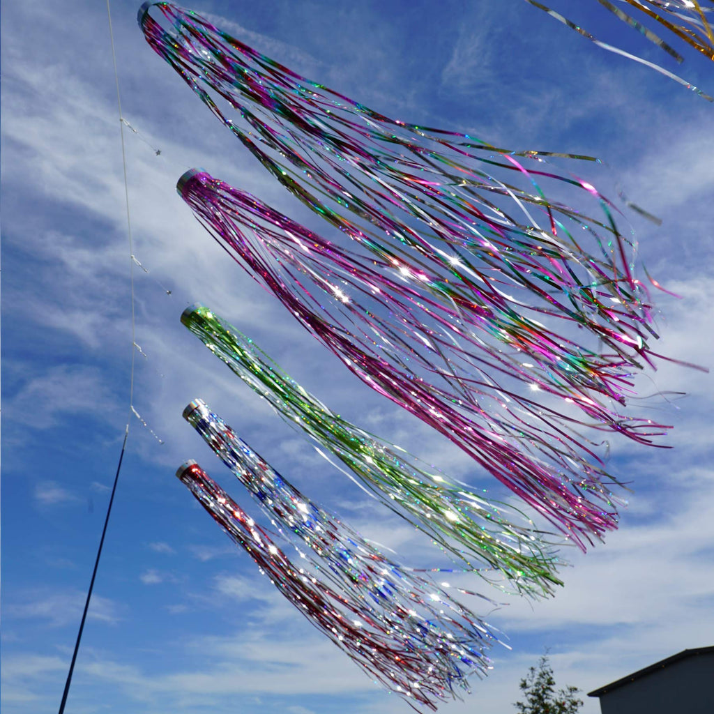 In the Breeze Red Holographic Mylar Windsock - 4 x 51 in, No Assembly Needed
