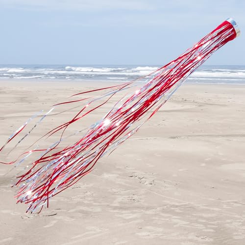 In the Breeze Red Holographic Mylar Windsock - 4 x 51 in, No Assembly Needed