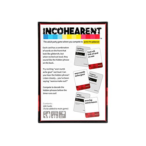 Incohearent NSFW Expansion Pack – 180 Adult Cards for Party Game Night (Ages 17+)