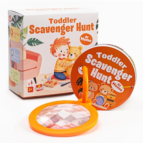 Indoor Scavenger Hunt Cards for Toddlers | 22 Waterproof Cards with Kaleidoscope Lens | Ages 2+