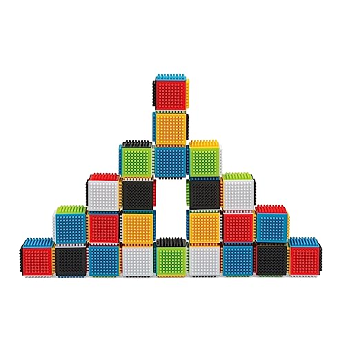 Infantino Press & Stay Sensory Blocks - 24-Piece Stacking Toy for Babies 12+ Months