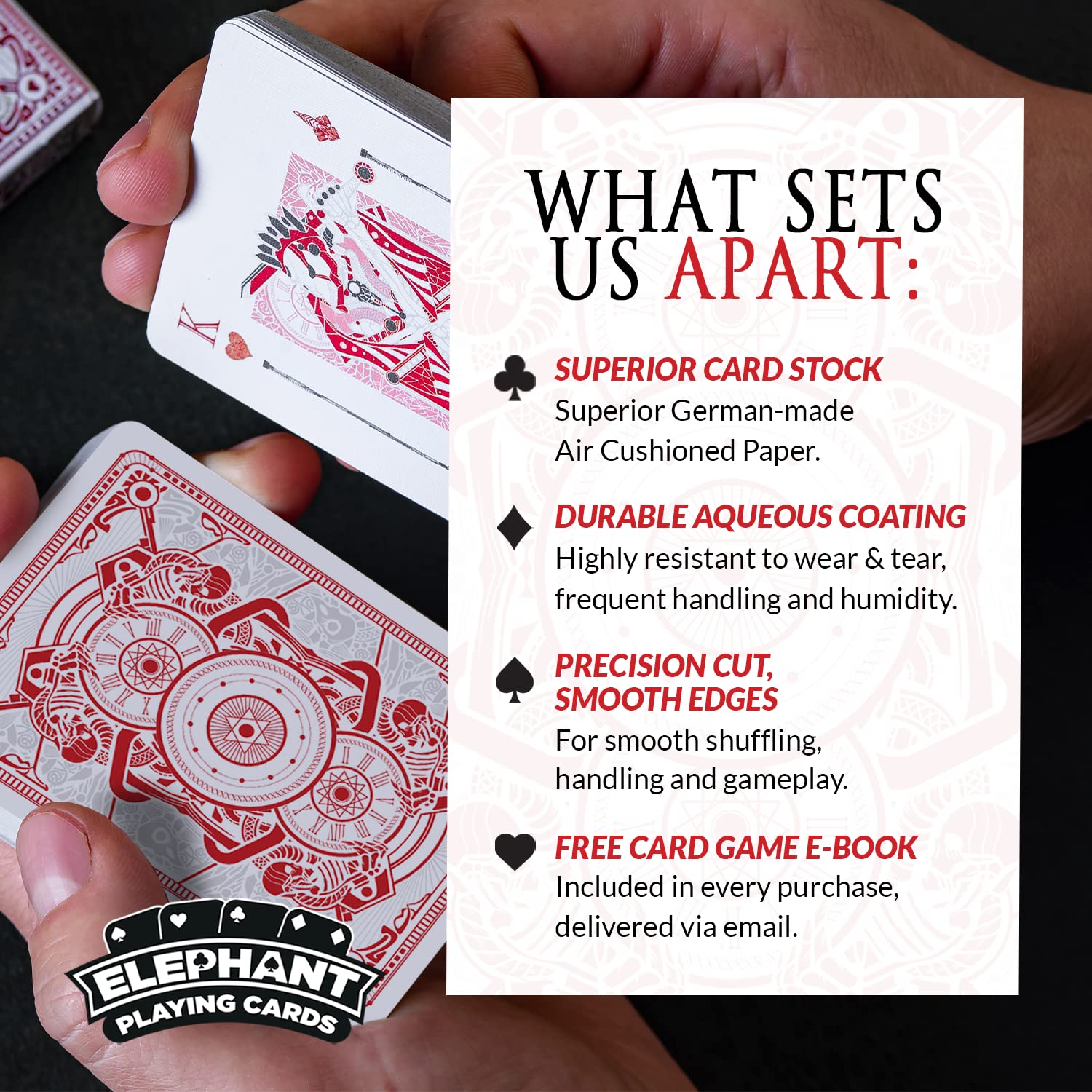 Infinitum Playing Cards by Elephant Playing Cards – Unique Illustrations, Premium Poker Deck with Free Game eBook