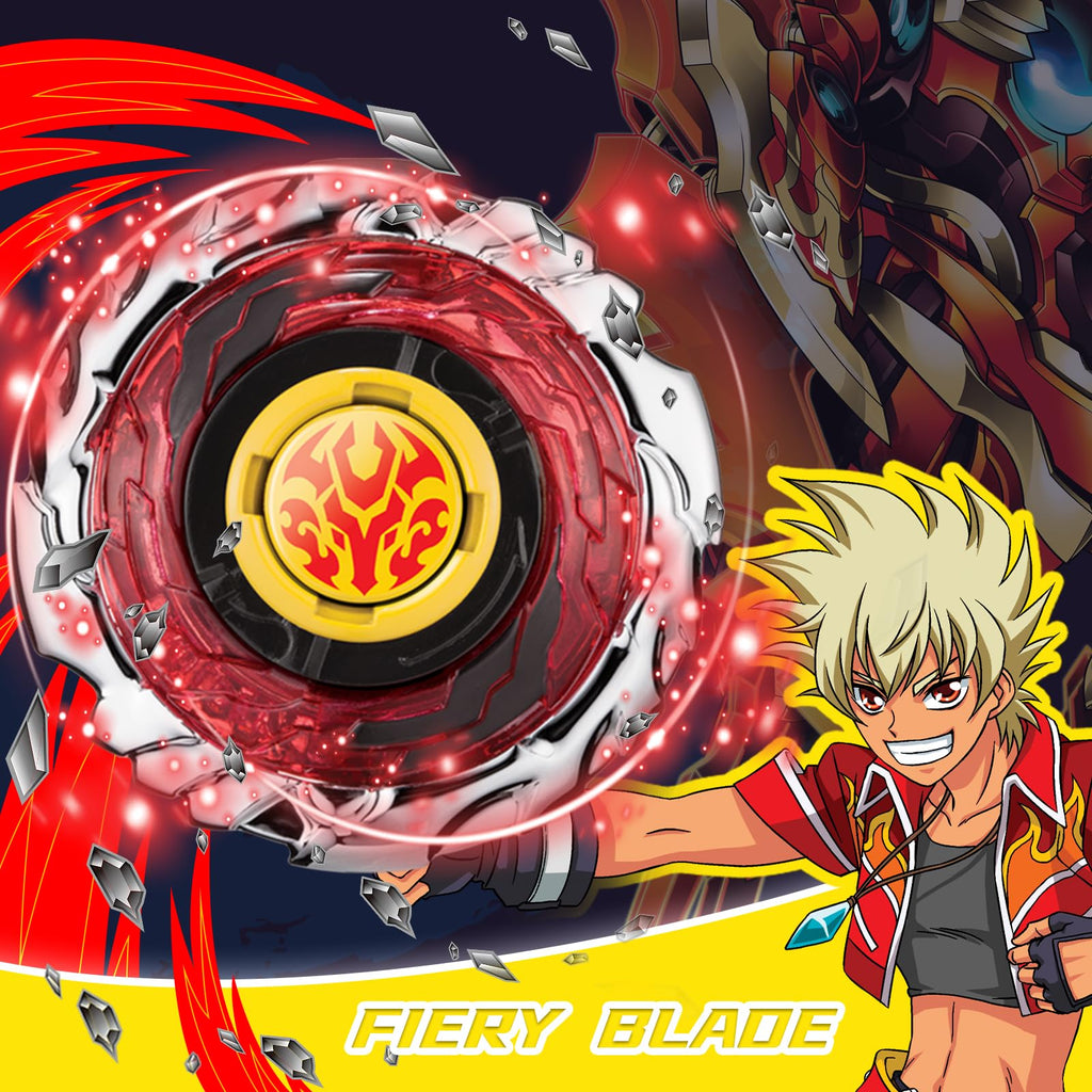 Infinity Nado Fiery Flame Red Spinning Top Battle Set with Launcher - Toy Gift for Kids Ages 5-10
