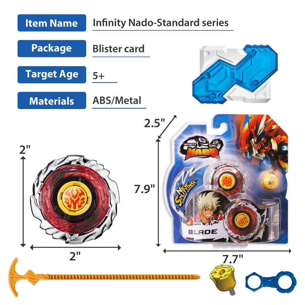 Infinity Nado Fiery Flame Red Spinning Top Battle Set with Launcher - Toy Gift for Kids Ages 5-10