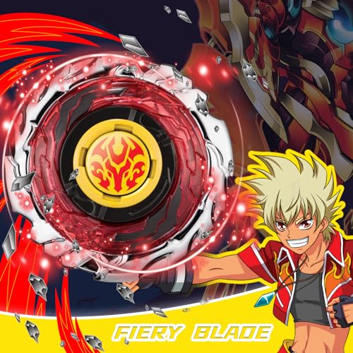 Infinity Nado Fiery Flame Red Spinning Top Battle Set with Launcher - Toy Gift for Kids Ages 5-10