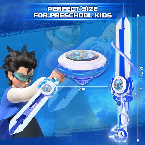Infinity Nado Mini Nado Sword Battle Set – Blue Spinning Top Launcher for Kids Ages 5-12