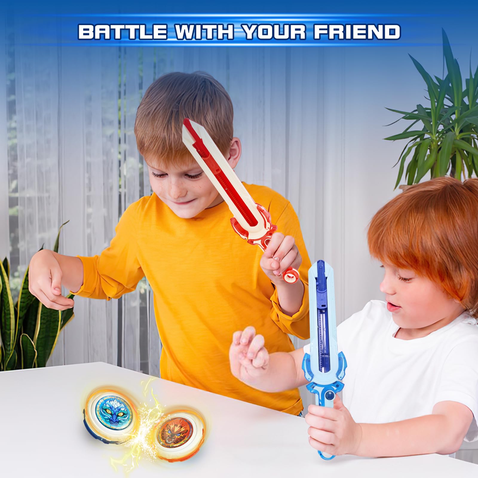 Infinity Nado Mini Nado Sword Battle Set – Blue Spinning Top Launcher for Kids Ages 5-12