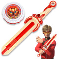 Infinity Nado Mini Nado Sword Spinning Top Battle Set - Red Sword Launcher for Beginners Ages 5-14