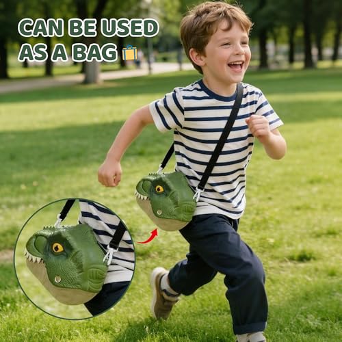 Infistaky 3-in-1 Dinosaur Toy Set: Shoulder Bag, Pull-Along Car & Launch Track for Kids 3+