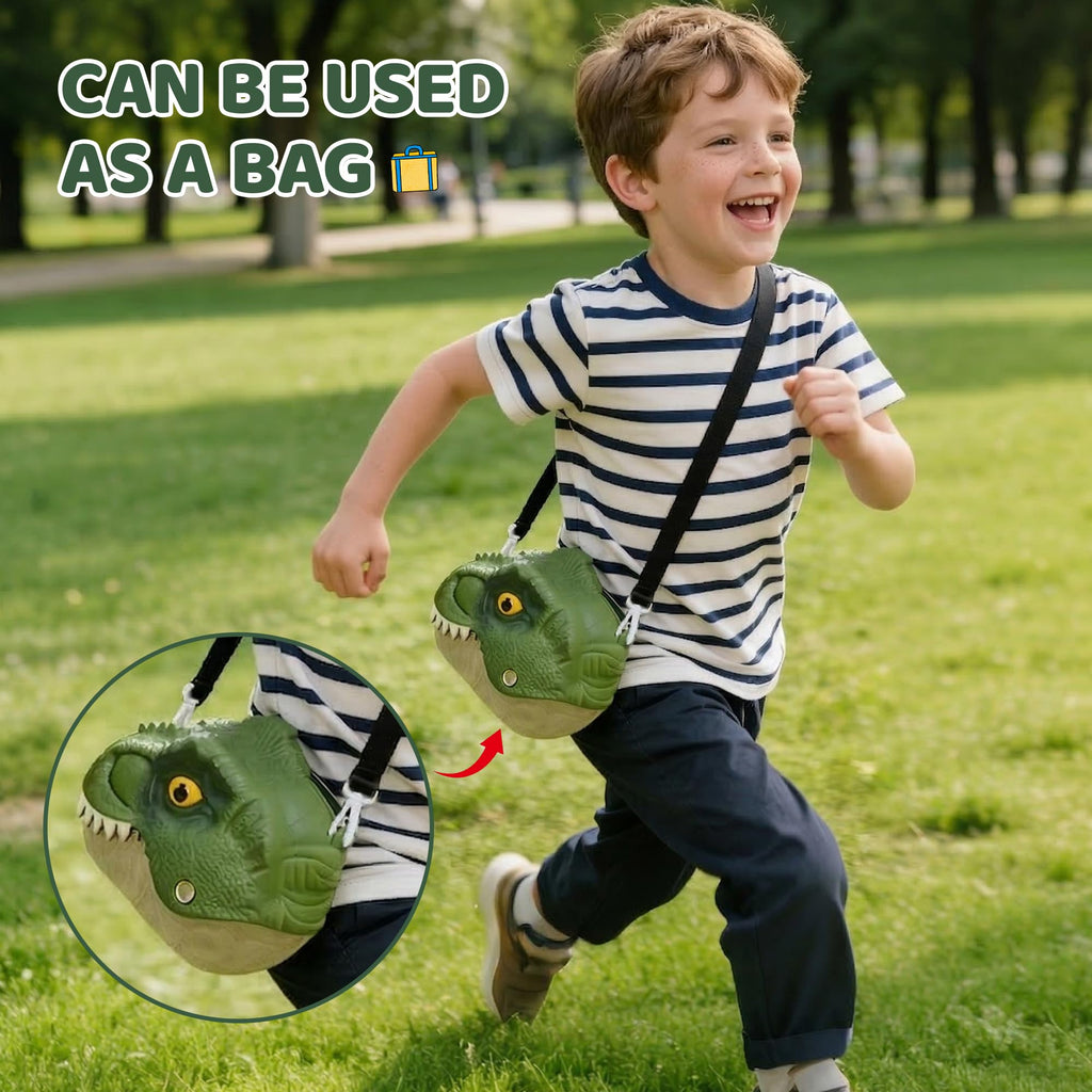 Infistaky 3-in-1 Dinosaur Toy Set: Shoulder Bag, Pull-Along Car & Launch Track for Kids 3+