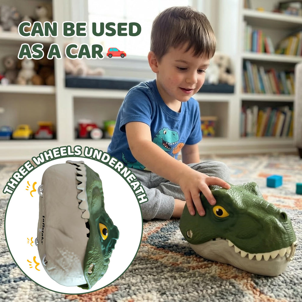 Infistaky 3-in-1 Dinosaur Toy Set: Shoulder Bag, Pull-Along Car & Launch Track for Kids 3+